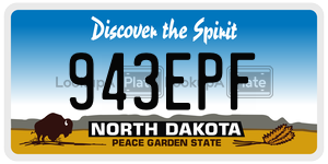 943EPF  license plate in ND