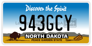 943GCY  license plate in ND