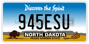 945ESU  license plate in ND