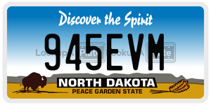 945EVM  license plate in ND
