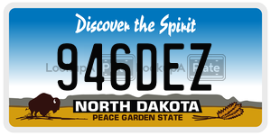 946DEZ  license plate in ND