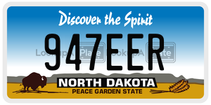947EER  license plate in ND