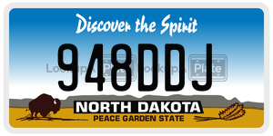 948DDJ  license plate in ND