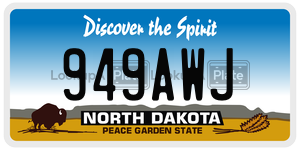 949AWJ  license plate in ND