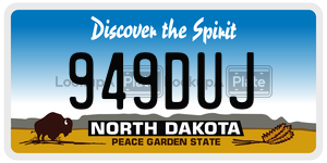 949DUJ  license plate in ND