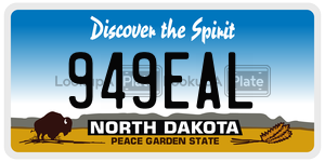 949EAL  license plate in ND