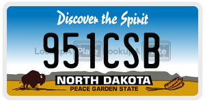 951CSB  license plate in ND