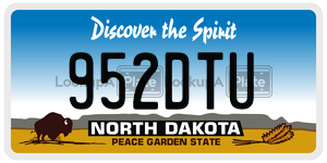 952DTU  license plate in ND
