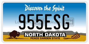 955ESG  license plate in ND