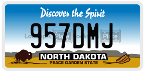 957DMJ  license plate in ND