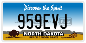 959EVJ  license plate in ND