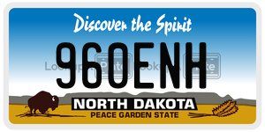 960ENH  license plate in ND