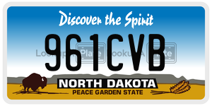 961CVB  license plate in ND