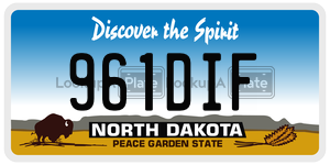 961DIF license plate in North Dakota