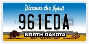 961EDA  license plate in ND