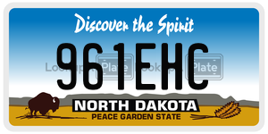 961EHC  license plate in ND