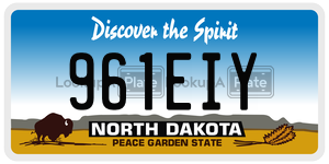 961EIY  license plate in ND