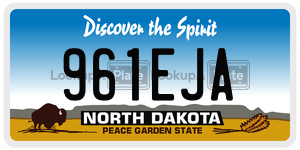 961EJA  license plate in ND