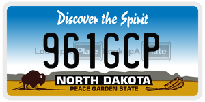 961GCP  license plate in ND