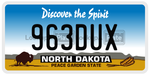963DUX  license plate in ND