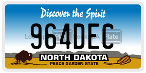 964DEC  license plate in ND