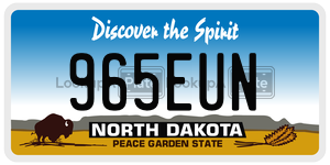 965EUN  license plate in ND