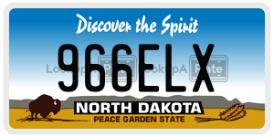 966ELX  license plate in ND