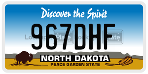 967DHF  license plate in ND
