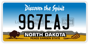 967EAJ  license plate in ND