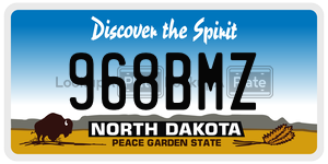 968BMZ  license plate in ND