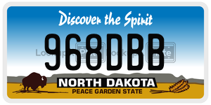 968DBB  license plate in ND