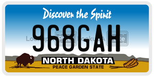 968GAH  license plate in ND