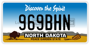 969BHN license plate in North Dakota