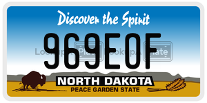 969EOF  license plate in ND