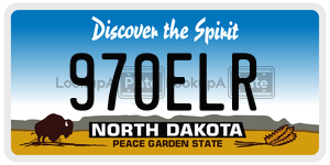 970ELR  license plate in ND