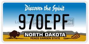 970EPF  license plate in ND