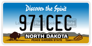 971CEC  license plate in ND