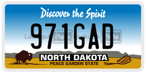 971GAD  license plate in ND