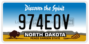 974EOV  license plate in ND