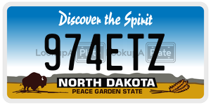 974ETZ  license plate in ND