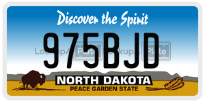 975BJD  license plate in ND