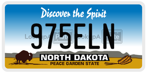 975ELN  license plate in ND