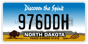 976DDH  license plate in ND