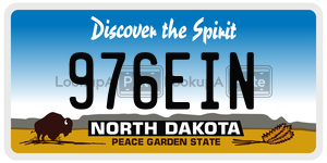 976EIN  license plate in ND