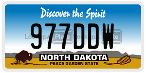 977DDW  license plate in ND