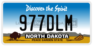 977DLM  license plate in ND