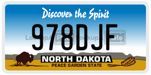 978DJF  license plate in ND