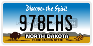 978EHS  license plate in ND