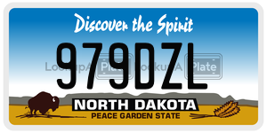 979DZL  license plate in ND