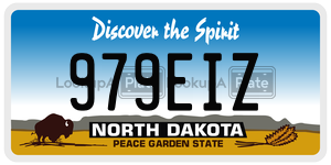 979EIZ  license plate in ND